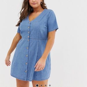 NWT: ASOS Curve denim/ jean tea dress